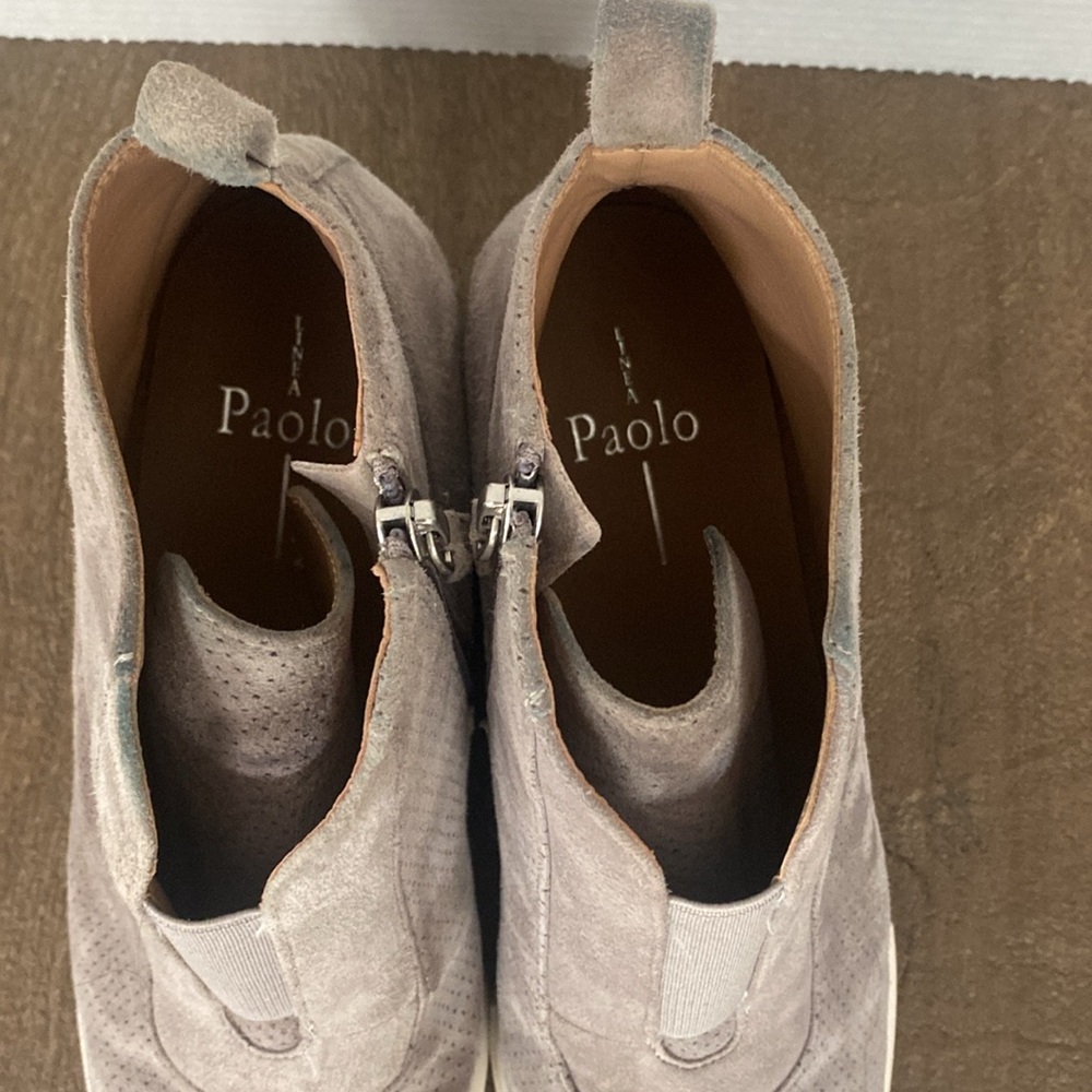 Linea Paolo Felicia Wedge Sneakers Gray Suede - Picture 3 of 9